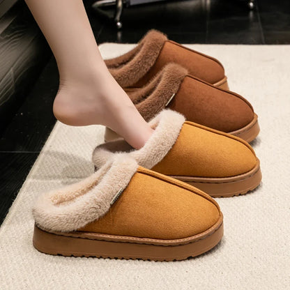 Fluffy Indoor Slippers – Thick EVA Sole Warm Anti-Slip House Shoes