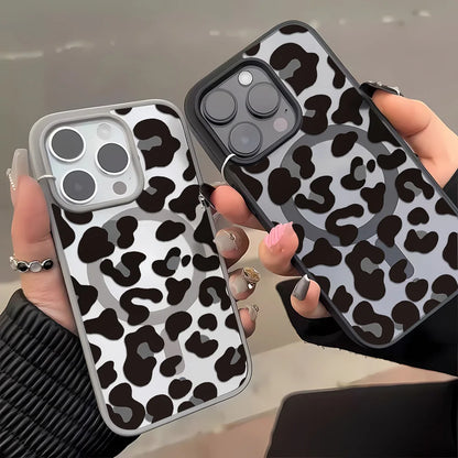 Leopard Print Star iPhone Case – Matte MagSafe Cover