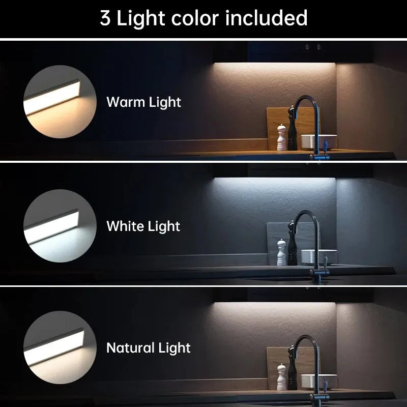 Under Cabinet LED Motion Sensor Light USB Rechargeable – 3 Color Modes