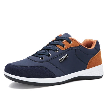Men's Waterproof Leather Sneakers – Non-Slip Casual Walking Shoes