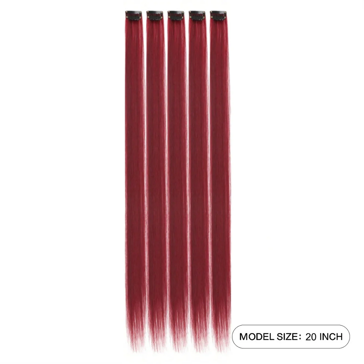 Clip-In Hair Extensions – 5pcs Colorful Straight Synthetic
