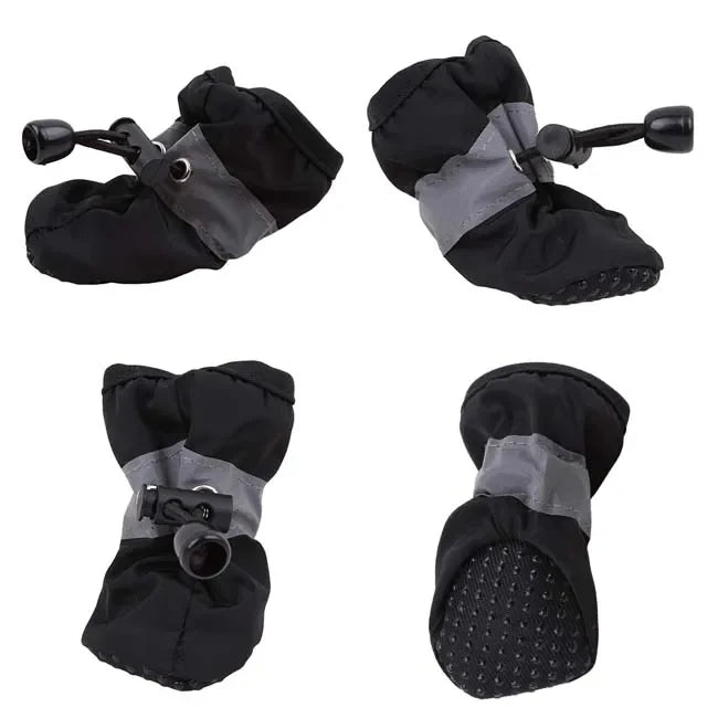 Dog Boots Waterproof Non-Slip – Set of 4 with Reflective Strip