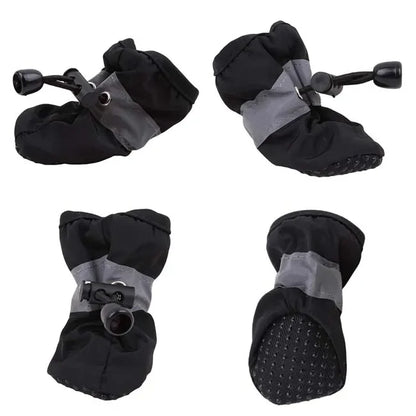 Dog Boots Waterproof Non-Slip – Set of 4 with Reflective Strip