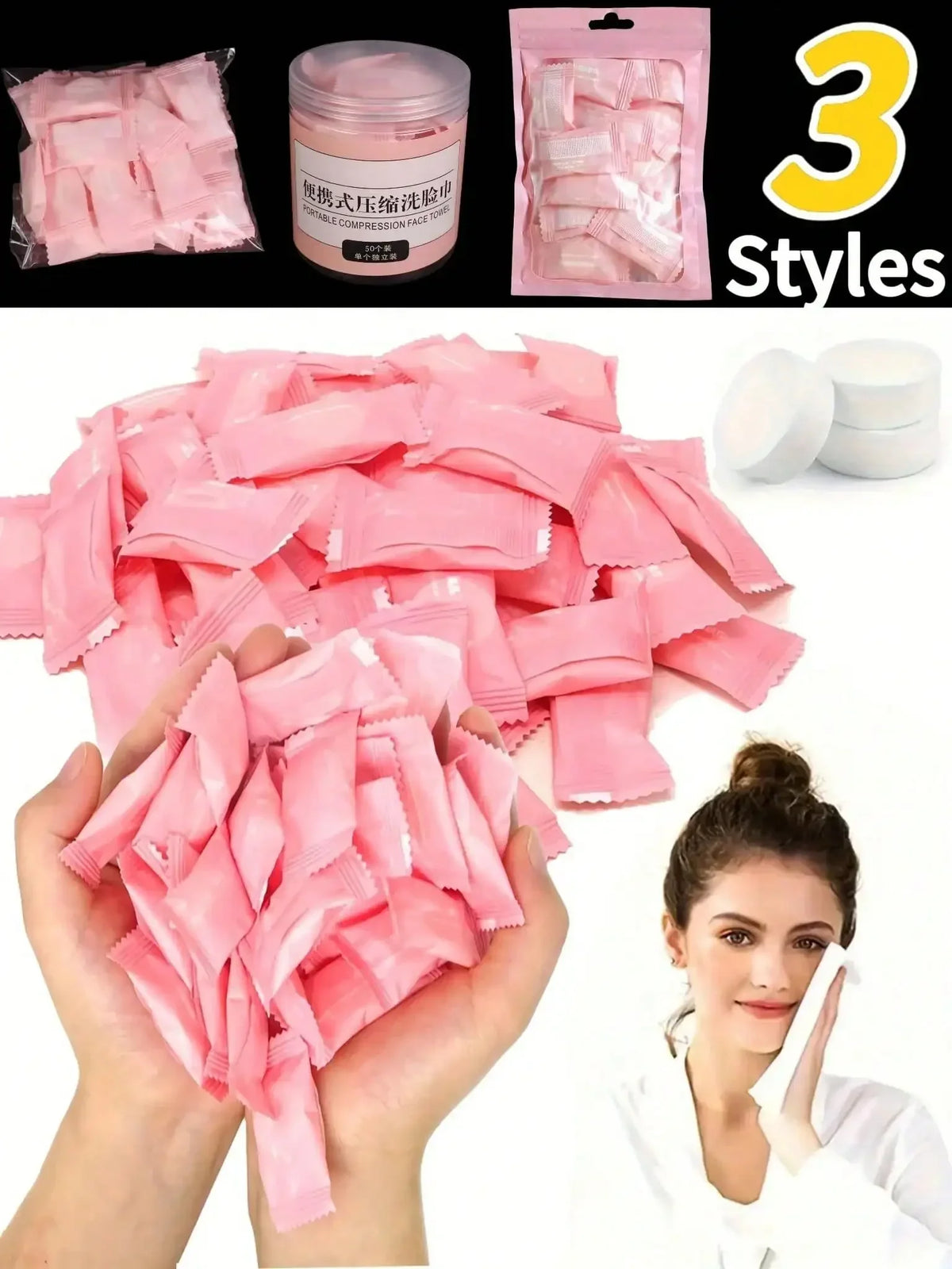 Compressed Disposable Face Towels – Soft Coin Tablets 10–100pcs
