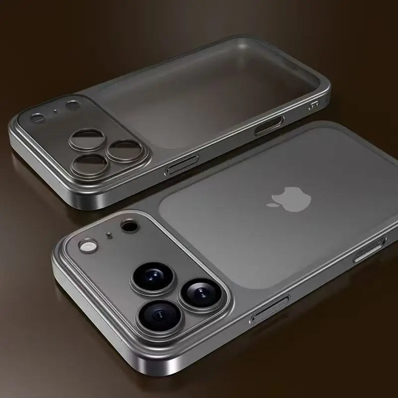 Luxury Plating Transparent iPhone Case with Lens Protection