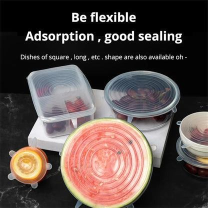 Silicone Stretch Lids Set of 6 – Universal Food Storage Bowl Covers
