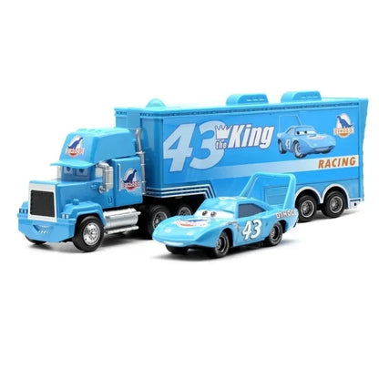 Disney Pixar Cars Mack Truck & Racing Car Diecast Model Set – Kids Gift