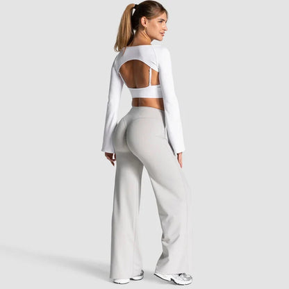 Scrunch Butt Wide Leg Pants - Women's Yoga & Gym Leggings