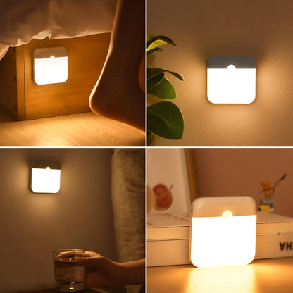 Motion Sensor Night Light USB Rechargeable Wireless Magnetic LED