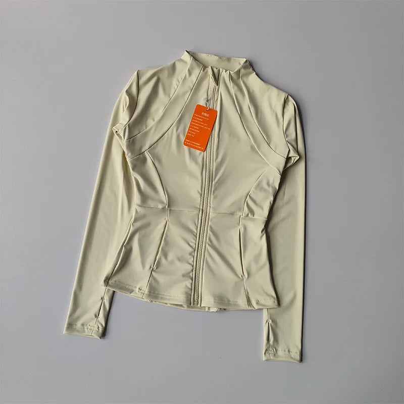 Women's Zip-Up Athletic Jacket – Long Sleeve Gym Cardigan