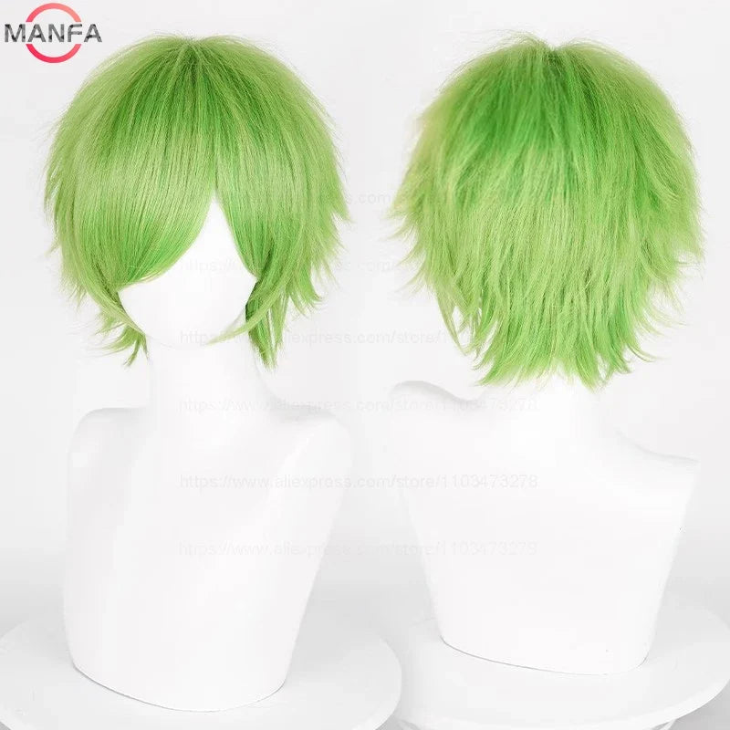 Short Straight Anime Cosplay Wig – 30cm, Multiple Colors for Men & Women