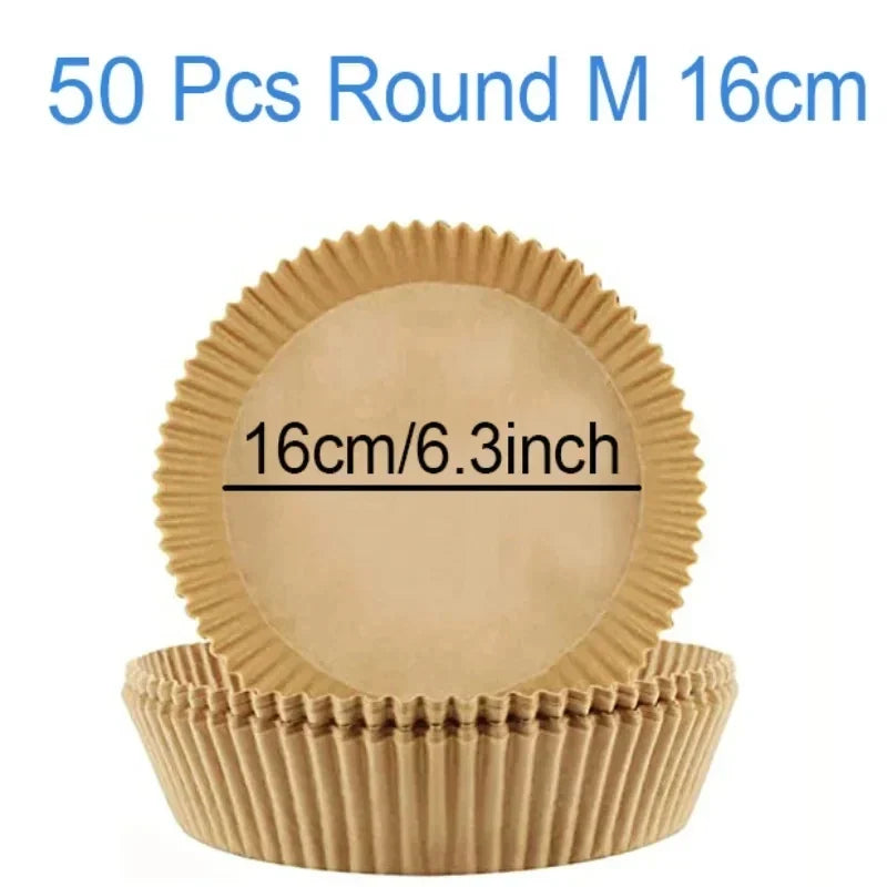 Air Fryer Parchment Paper Liners – Round & Square, 50–300 Pcs