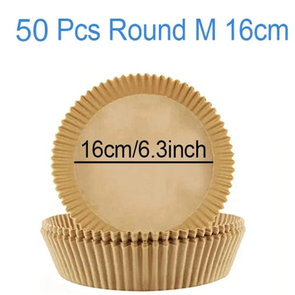 Air Fryer Parchment Paper Liners – Round & Square, 50–300 Pcs