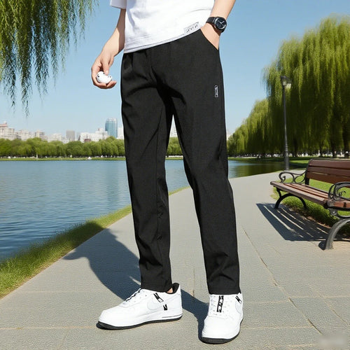 Ice Silk Men's Straight-Leg Pants – Lightweight & Breathable