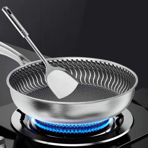 Tri-Ply 316 Stainless Steel Honeycomb Frying Pan – All Stovetop Compatible