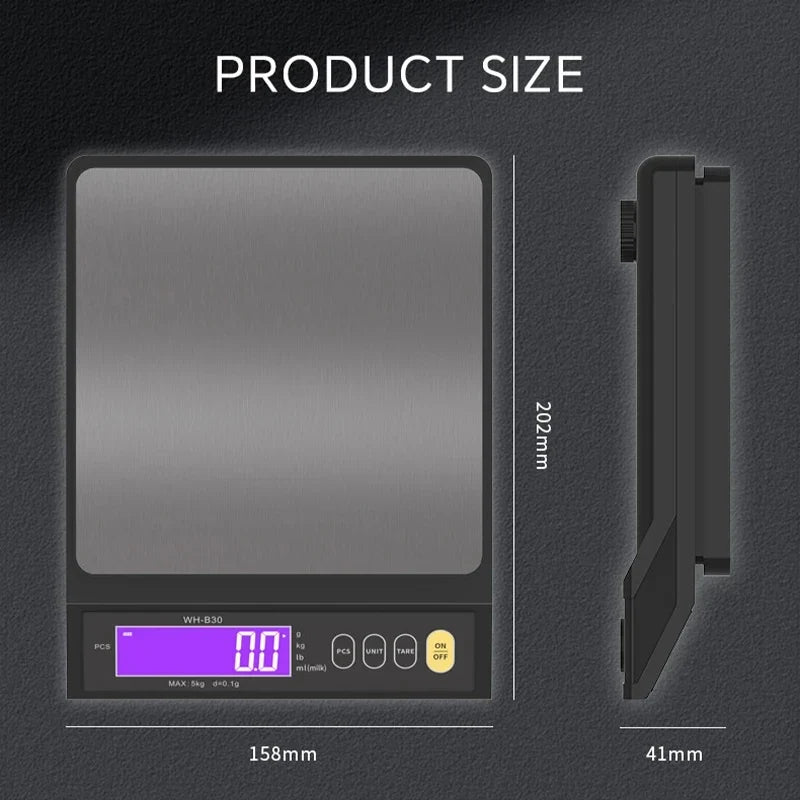 Digital Kitchen Scale – Waterproof Stainless Steel, LCD Display