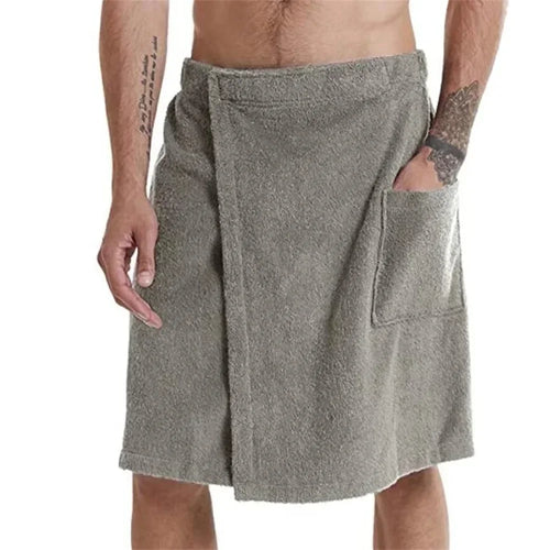 Men's Wearable Bath Towel Wrap with Pocket – Sauna & Spa