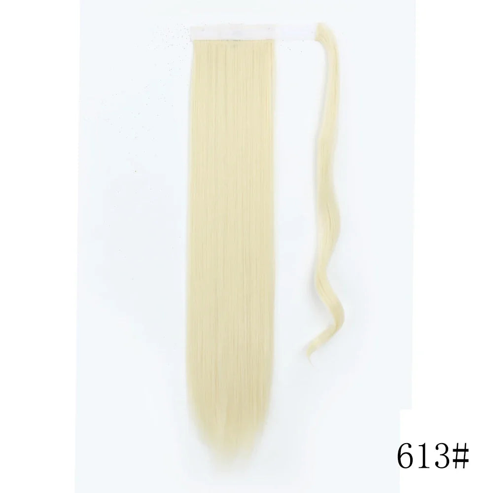 Wrap Around Ponytail Extension – Long Straight Synthetic Clip-In