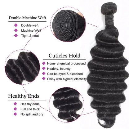 Loose Deep Wave Human Hair Bundles – Brazilian Remy Hair
