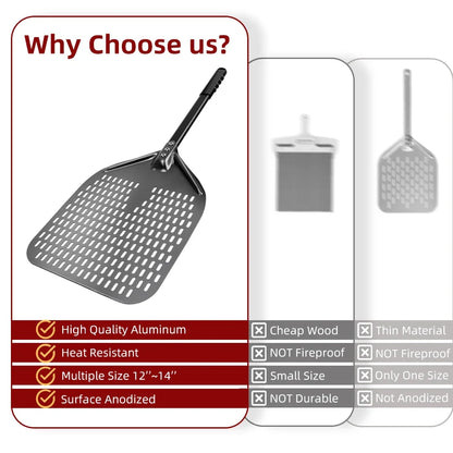 Aluminum Pizza Peel – Hard Anodized Bread Paddle for Oven Baking
