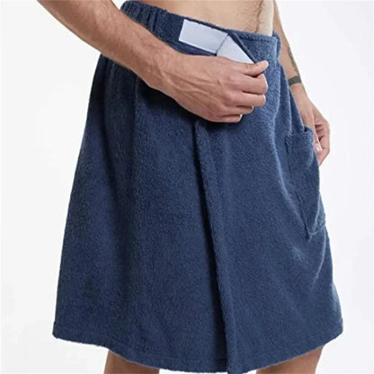 Men's Wearable Bath Towel Wrap with Pocket – Sauna & Spa