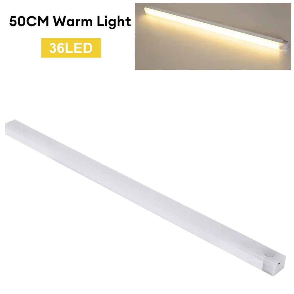 LED Motion Sensor Light Bar – Wireless USB-C Rechargeable Cabinet & Wardrobe Lamp