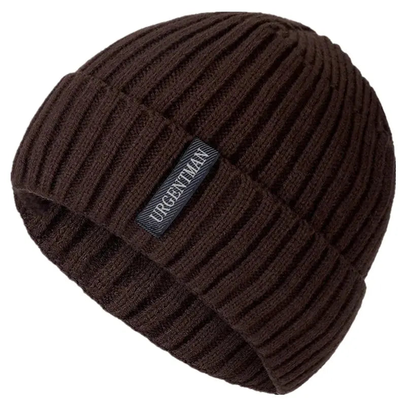 Fur-Lined Knit Beanie Hat – Unisex Winter Warm Cap