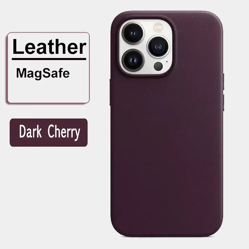 Magnetic Leather iPhone Case - MagSafe Compatible, iPhone 12-17 Series