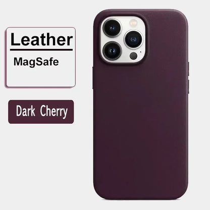 Magnetic Leather iPhone Case - MagSafe Compatible, iPhone 12-17 Series