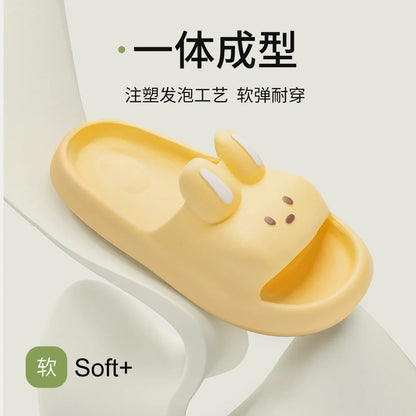 Rabbit Pillow Slippers – Thick Sole Cloud Slides for Women & Men