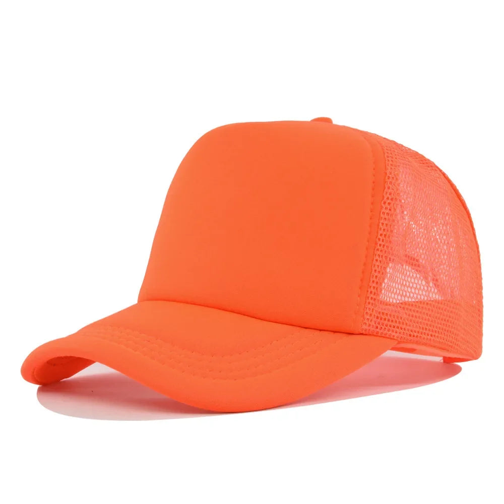 Plain Mesh Trucker Baseball Cap – Unisex Adjustable Snapback