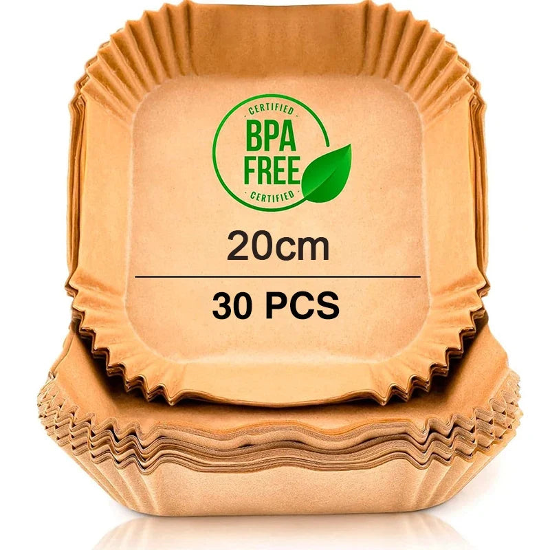 Air Fryer Disposable Paper Liners – Square BPA-Free Tray Inserts