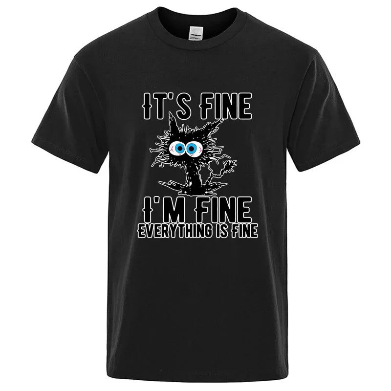 Funny Cool Cat Graphic T Shirt Casual Short Sleeve Tee