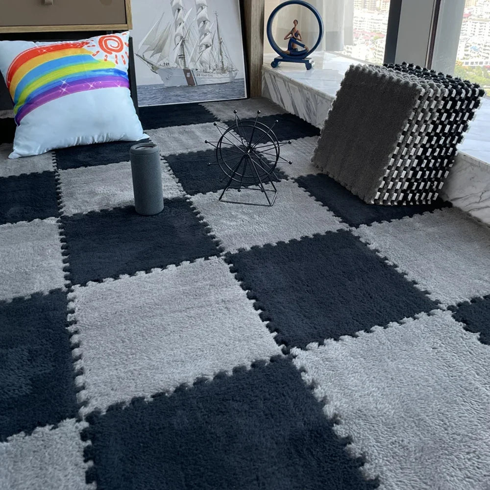 Soft Plush Interlocking Foam Puzzle Mat Tiles for Kids & Home