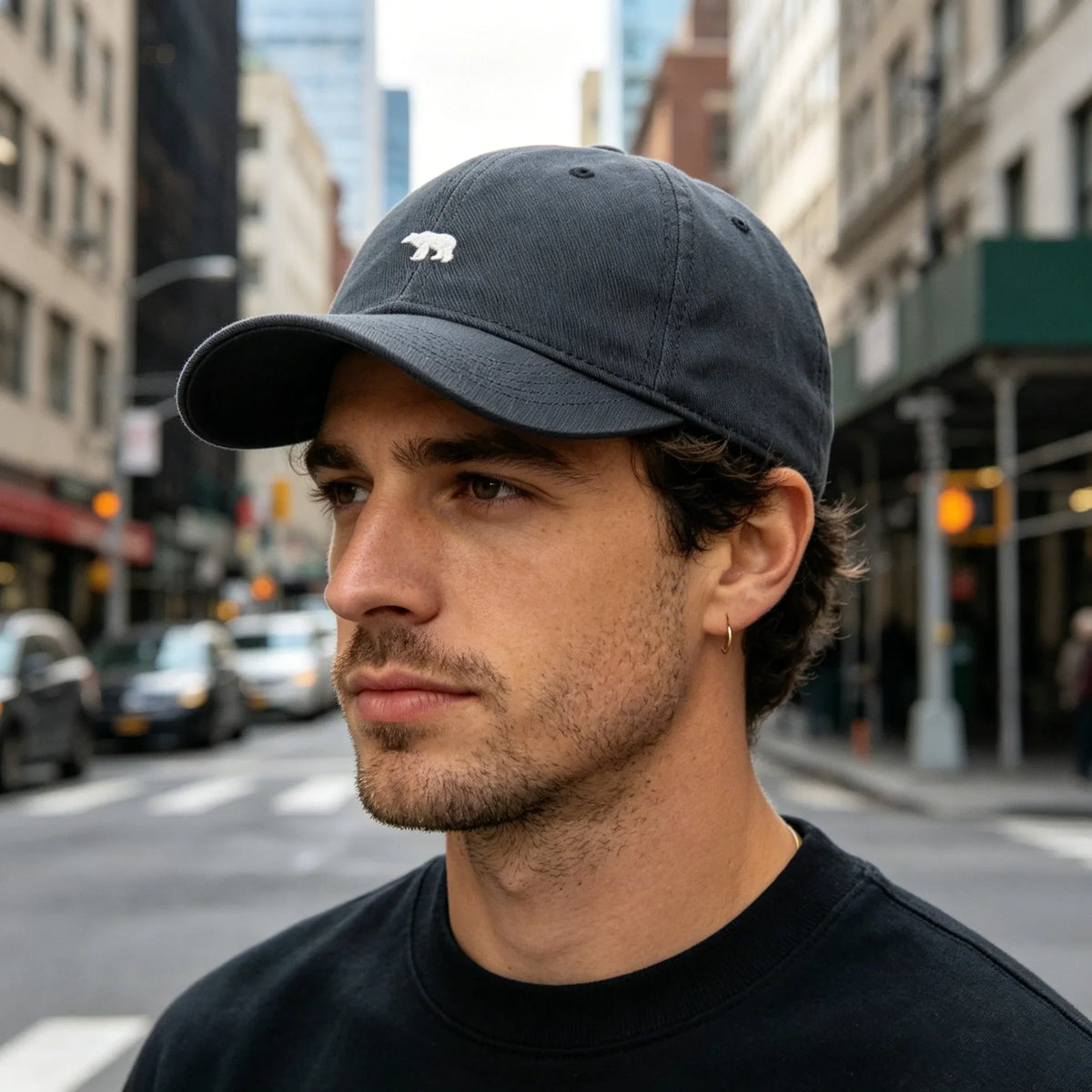 Baseball Cap with Bear Logo – Slim Fit Outdoor Dad Hat