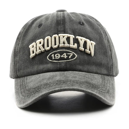 Brooklyn 1947 Embroidered Baseball Cap – Unisex Washed Cotton Hat