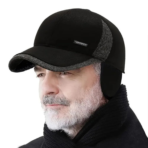 Winter Baseball Cap with Ear Flaps – Men's Warm Hat
