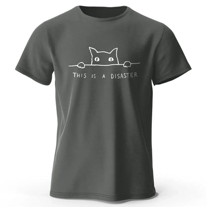 Minimalist Line Art Cat Graphic T Shirt Soft Cotton Unisex Tee