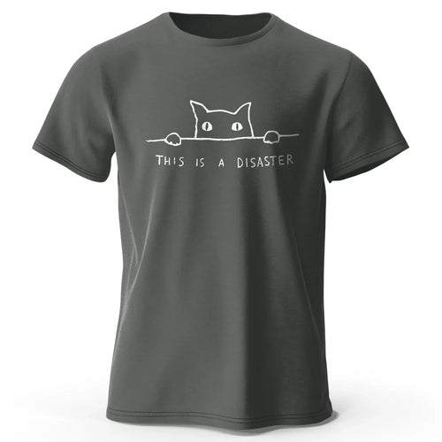 Minimalist Line Art Cat Graphic T Shirt Soft Cotton Unisex Tee