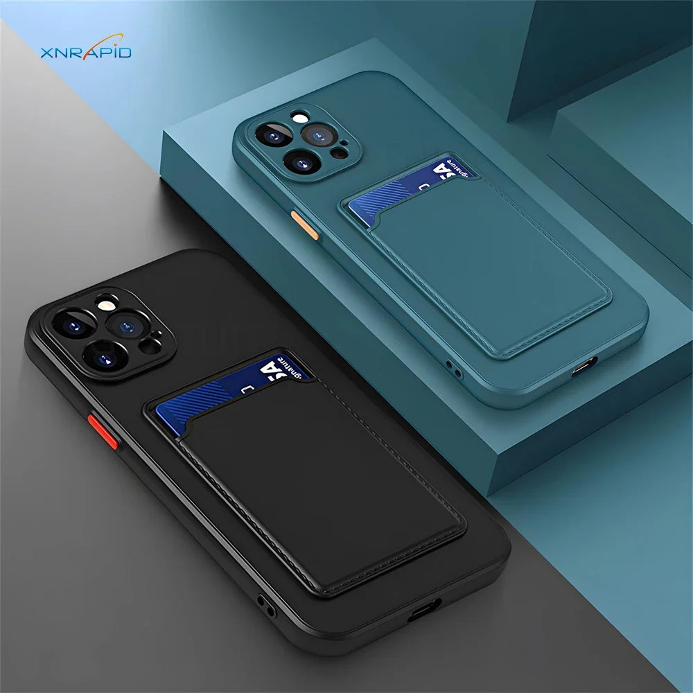 Silicone Wallet iPhone Case with Card Holder Slot
