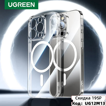MagSafe Clear Magnetic iPhone Case – Shockproof Full Lens Cover for iPhone 13–18 Pro Max