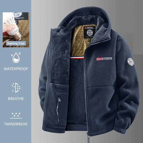 Men's Polar Fleece Thermal Jacket – Softshell Outdoor Winter Coat