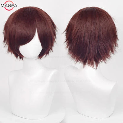 Short Straight Anime Cosplay Wig – 30cm, Multiple Colors for Men & Women