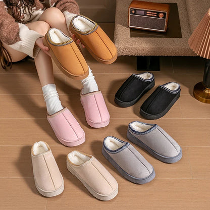 Women's Plush Slippers – Warm Fleece-Lined Indoor House Shoes