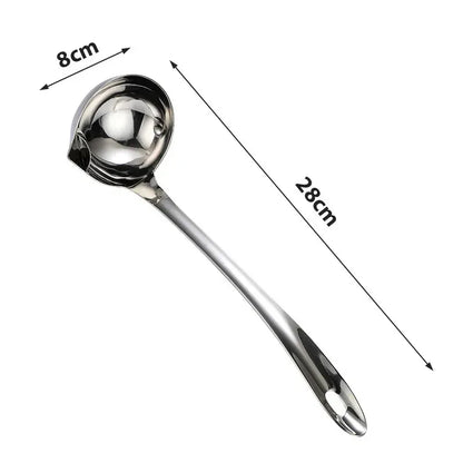 Stainless Steel Oil Skimmer Spoon – Soup Fat Separator & Colander Ladle