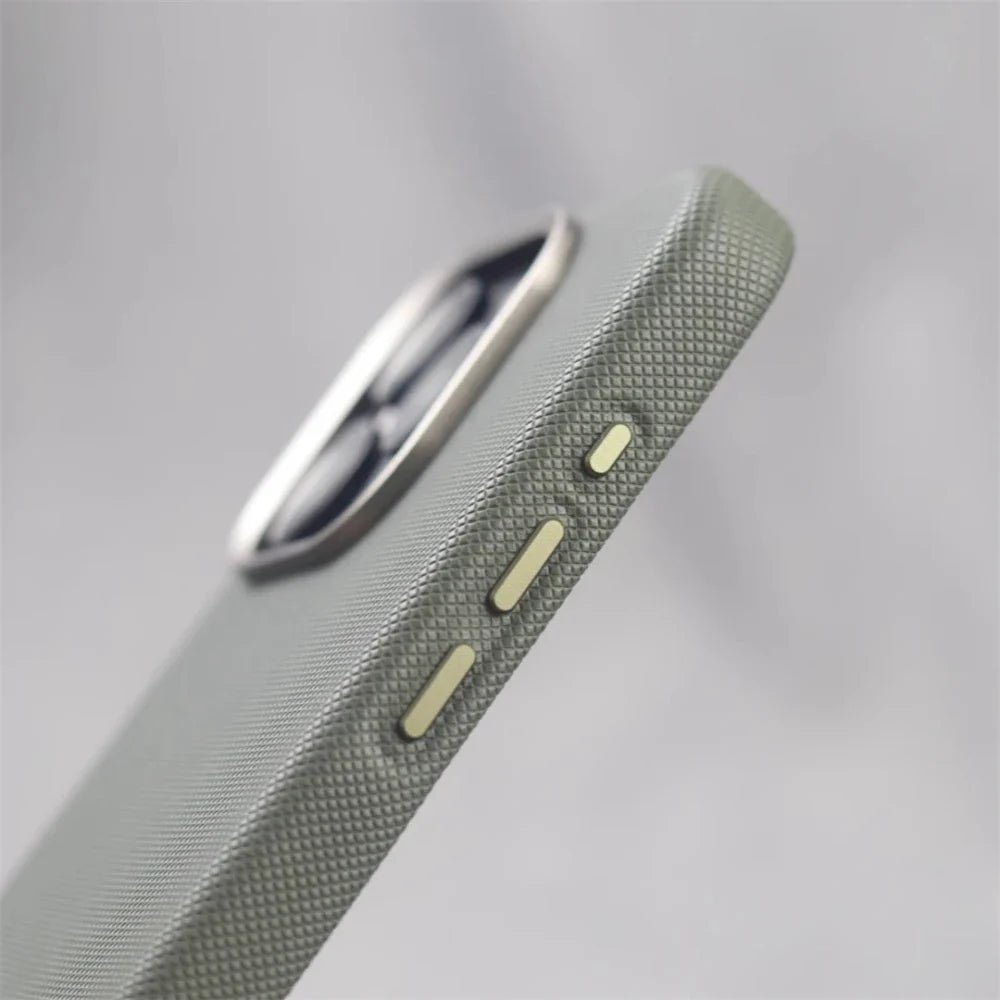 MagSafe Leather iPhone Case with Metal Alloy Lens Frame – iPhone 13–17