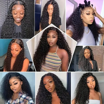 Deep Wave Lace Front Wig Human Hair – HD Transparent Lace, 200% & 250% Density