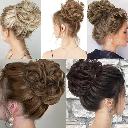 Messy Bun Hair Piece – Synthetic Chignon with Elastic Band