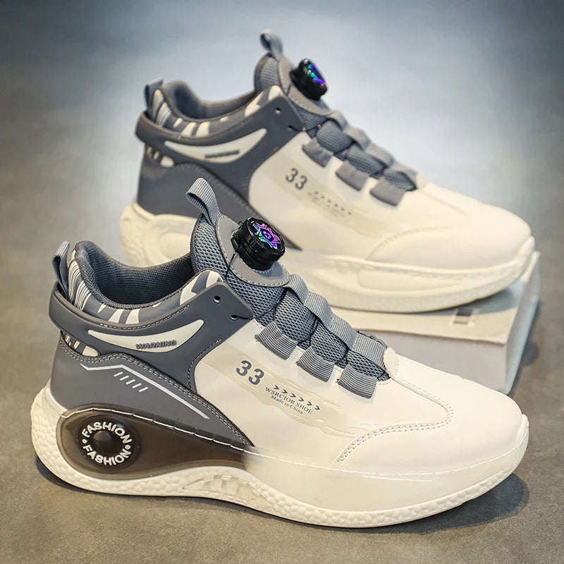 Men's Rotating Buckle Sneakers – Non-Slip Outdoor Athletic Shoes