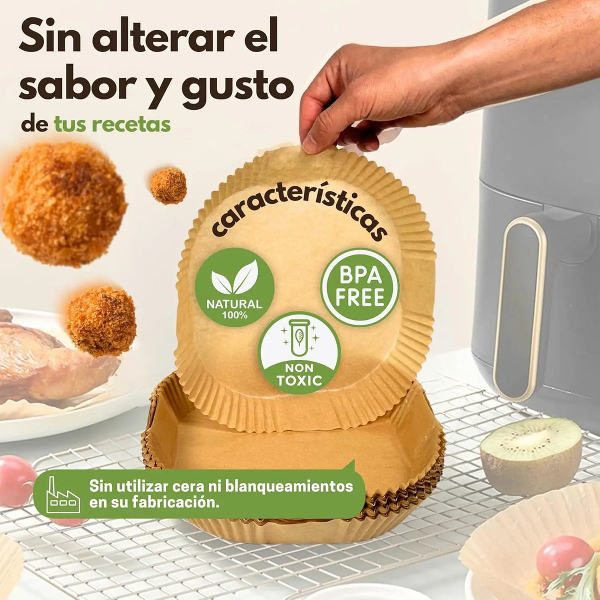 Air Fryer Disposable Paper Liners – Square BPA-Free Tray Inserts